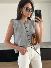 Tossy Gestrickte Westen Top Für Frauen Casual Einreiher Strickwaren Strickjacke Tank Pullover Weibliche Solide Ärmellose 2024 Mode